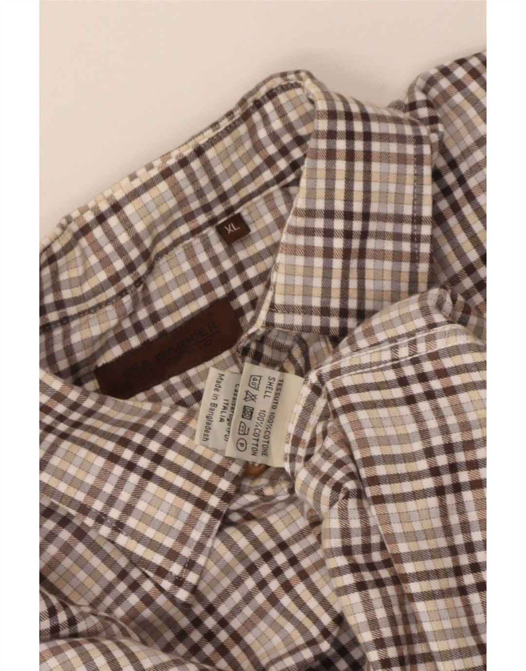 European Project Mens Regular Fit Shirt XL Brown Check Cotton