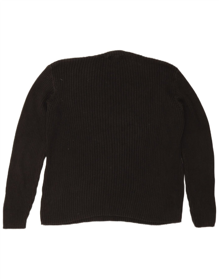 L.O.G.G Mens V-Neck Jumper Sweater XL Black Cotton