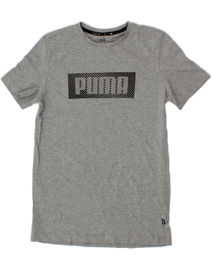 PUMA Boys Graphic T-Shirt Top 15-16 Years Grey Flecked Cotton | Vintage Puma | Thrift | Second-Hand Puma | Used Clothing | Messina Hembry 