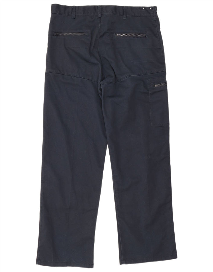 Dickies Mens Straight Cargo Trousers W34 L31 Navy Blue Polyester