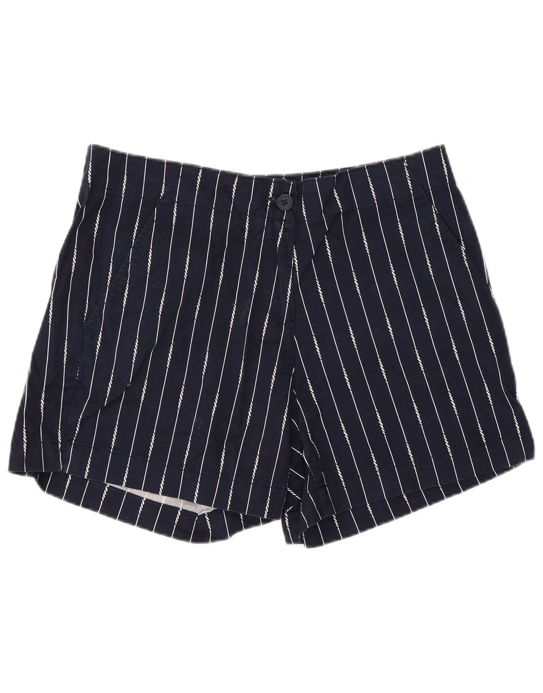 NAUTICA Womens Chino Shorts US 8 Medium W32  Navy Blue Striped Cotton