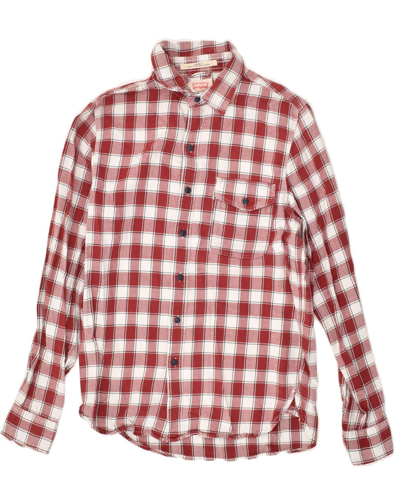 LEVI'S Mens Standard Fit Flannel Shirt Small Red Check | Vintage Levi's | Thrift | Second-Hand Levi's | Used Clothing | Messina Hembry 