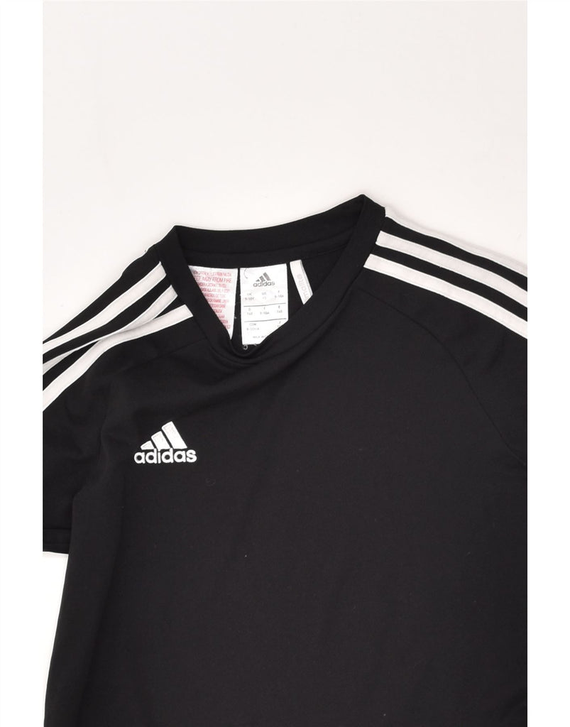 ADIDAS Boys Climalite T-Shirt Top 9-10 Years Black Polyester | Vintage Adidas | Thrift | Second-Hand Adidas | Used Clothing | Messina Hembry 