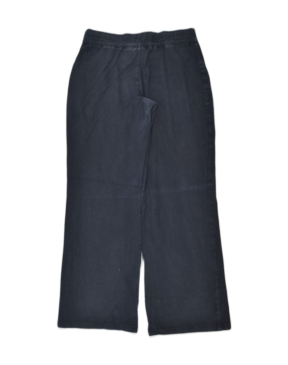 NIKE Womens Tracksuit Trousers UK 14/16 Large Navy Blue Cotton