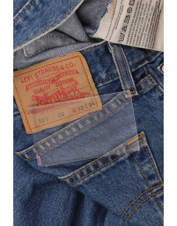 Levi's Mens 521 Straight Jeans W32 L32 Blue Cotton