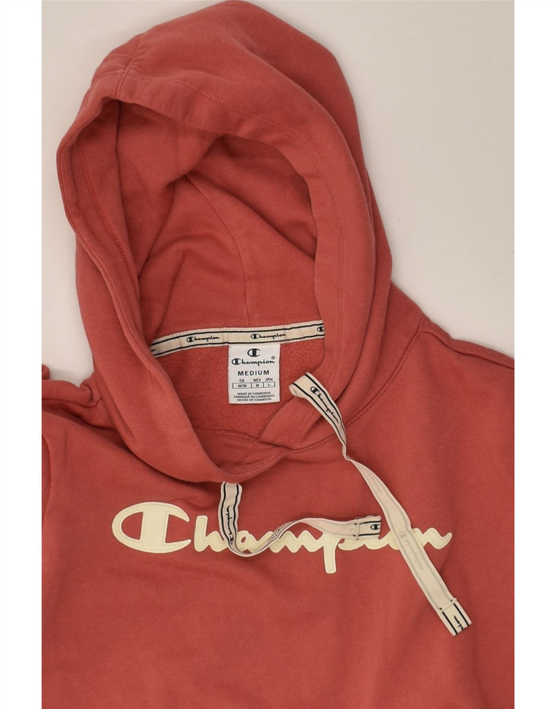 CHAMPION Womens Graphic Hoodie Jumper UK 14 Medium Beige Cotton | Vintage Champion | Thrift | Second-Hand Champion | Used Clothing | Messina Hembry 