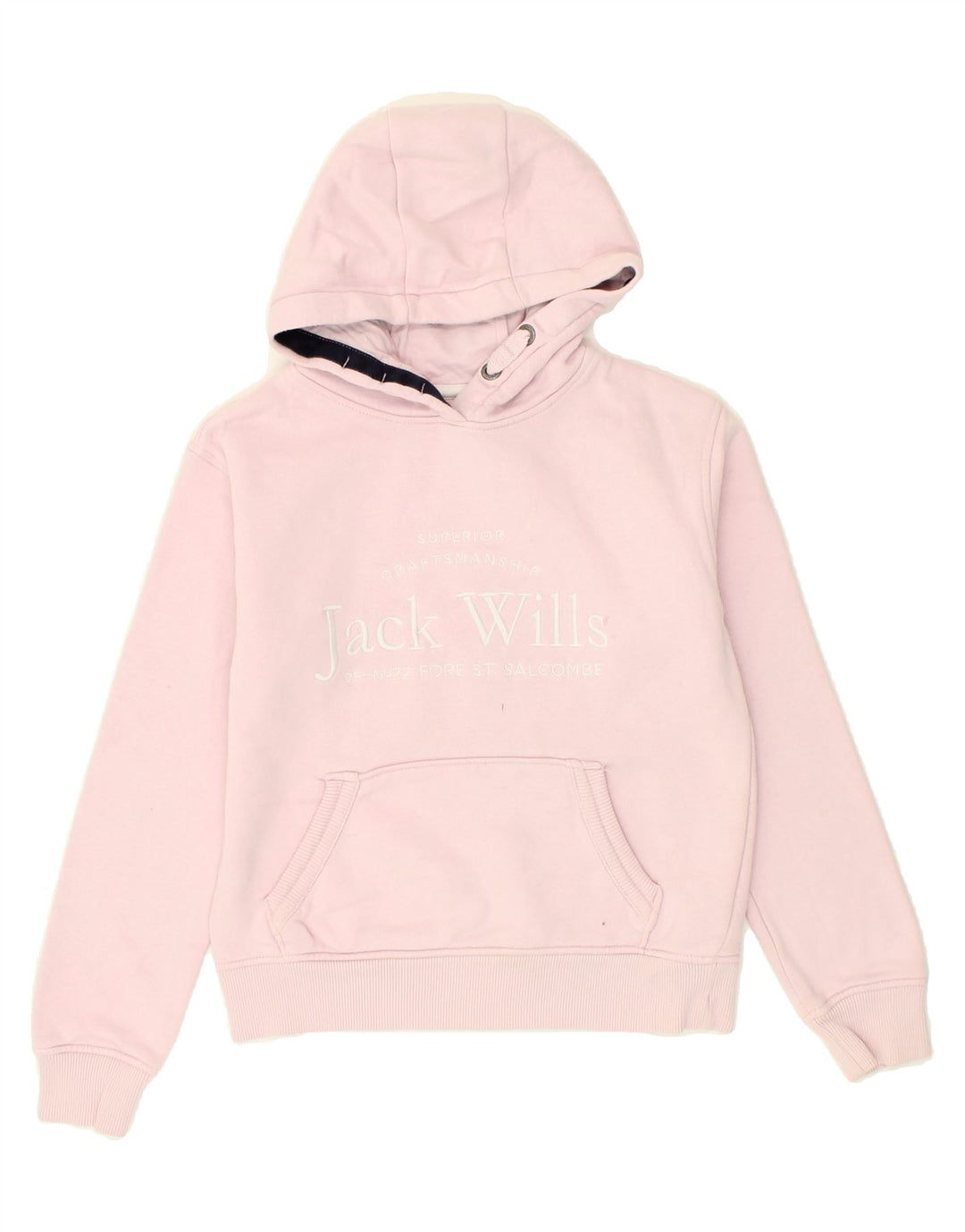 JACK WILLS Girls Graphic Hoodie Jumper 9-10 Years Pink Cotton Vintage Jack Wills and Second-Hand Jack Wills from Messina Hembry 