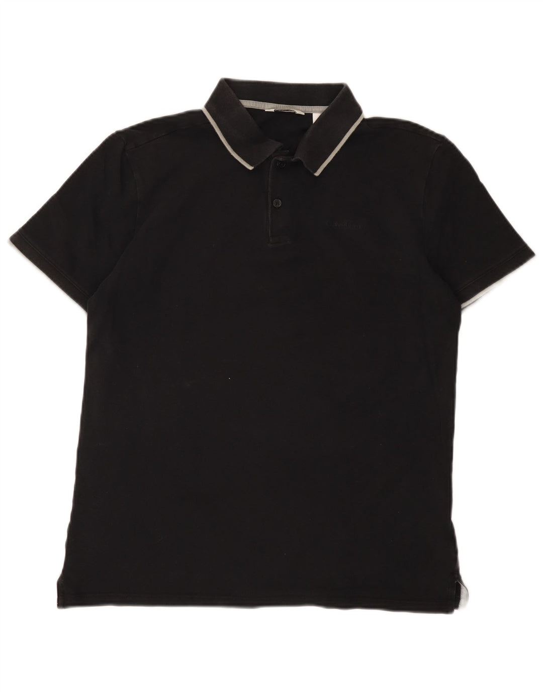 Calvin Klein Mens Polo Shirt Medium Black Cotton