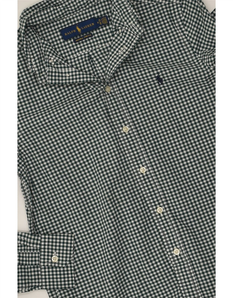 RALPH LAUREN Boys Shirt 10-11 Years Medium Green Gingham Cotton | Vintage Ralph Lauren | Thrift | Second-Hand Ralph Lauren | Used Clothing | Messina Hembry 