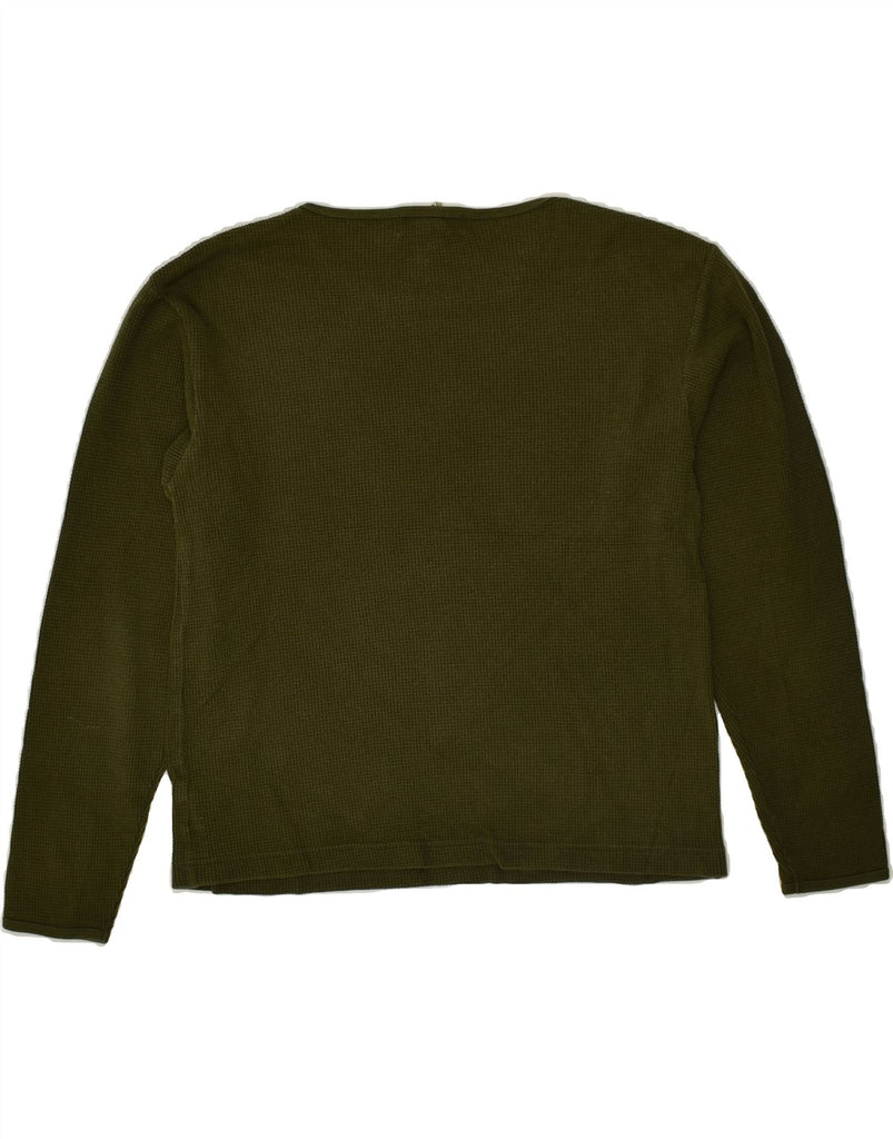 EDDIE BAUER Womens Top Long Sleeve UK 14 Medium Green Cotton | Vintage Eddie Bauer | Thrift | Second-Hand Eddie Bauer | Used Clothing | Messina Hembry 