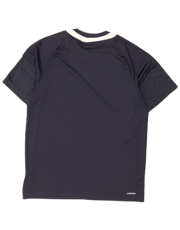 Adidas Mens Aeroready Regular Fit T-Shirt Top Medium Navy Blue Colourblock