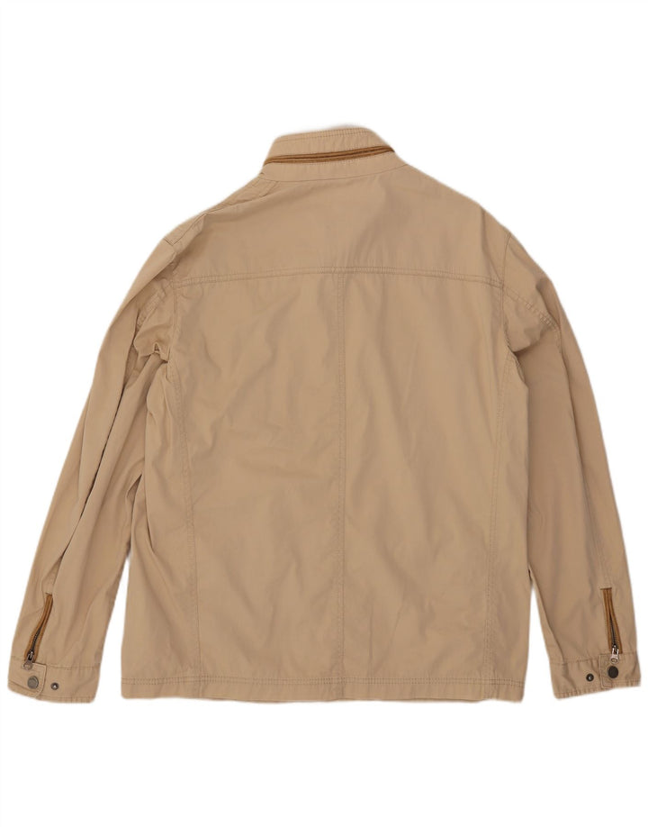 MASSIMO DUTTI Mens Utility Jacket UK 42 XL Beige Cotton
