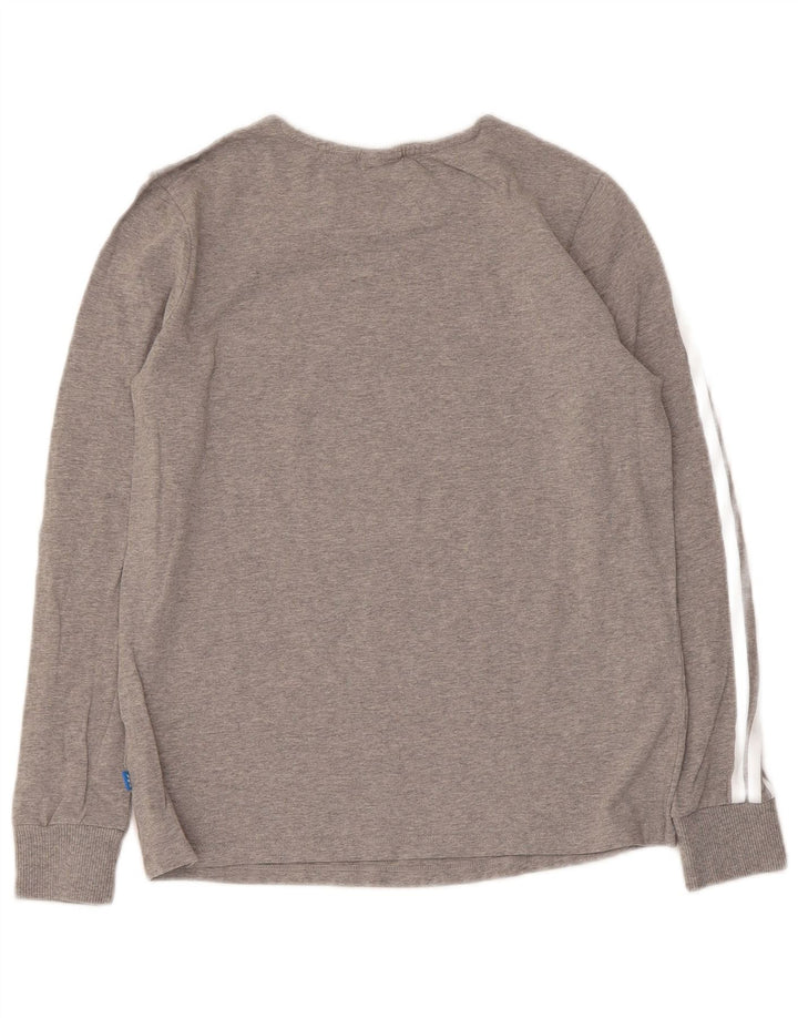 Adidas Womens Graphic Sweatshirt Jumper UK 12 Medium Grey Colourblock