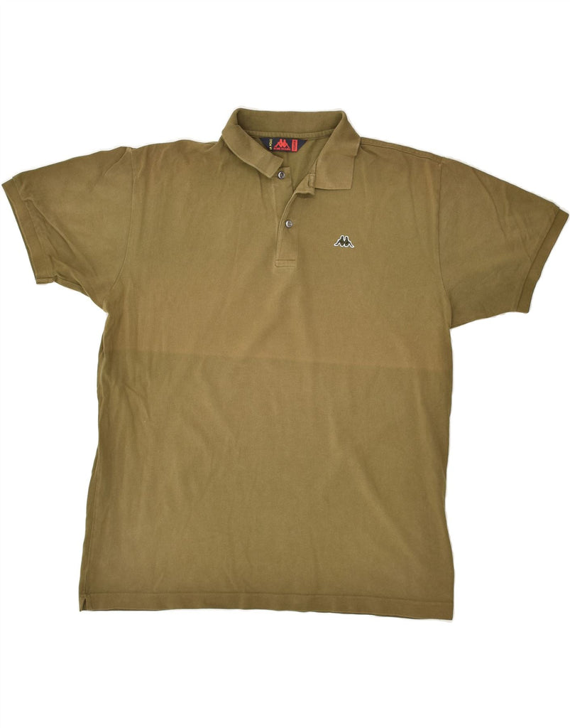 KAPPA Mens Polo Shirt 2XL Khaki Cotton | Vintage Kappa | Thrift | Second-Hand Kappa | Used Clothing | Messina Hembry 