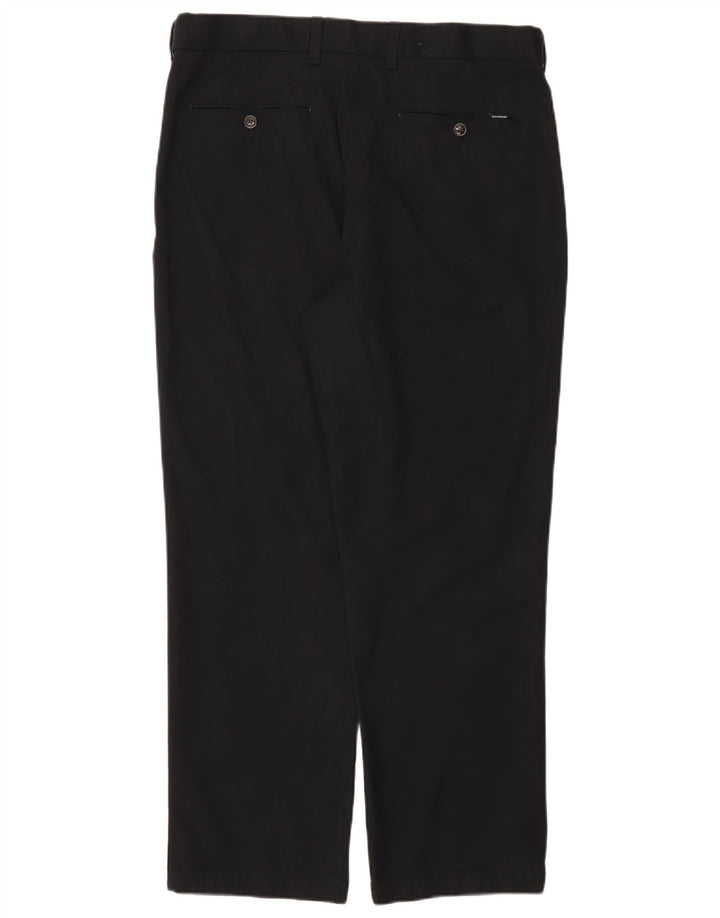 Marks & Spencer Mens Straight Suit Trousers W36 L29 Black Cotton