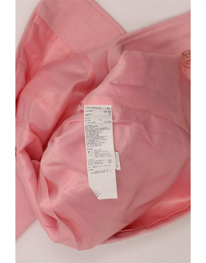 BENETTON Baby Girls Overcoat 12-18 Months Pink Wool Vintage Benetton and Second-Hand Benetton from Messina Hembry 