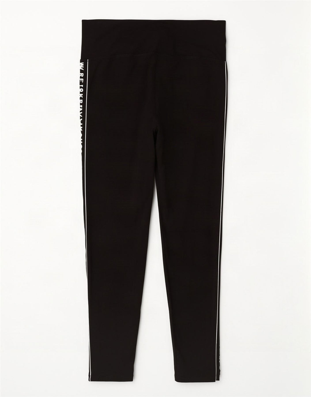 Dkny Womens Graphic Leggings UK 14 Medium Black Cotton