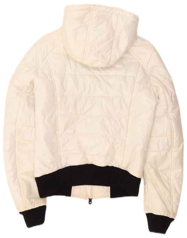 Refrigiwear Womens Hooded Bomber Padded Jacket UK 14 Large White Polyester