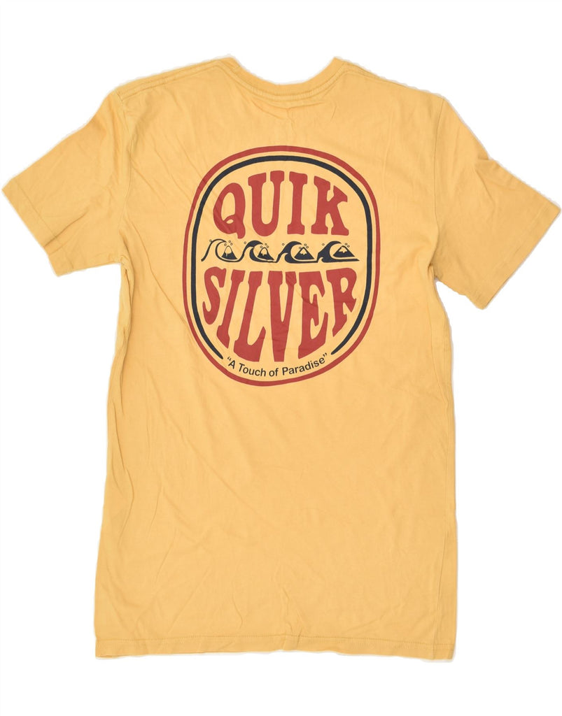 QUIKSILVER Mens Regular Fit Graphic T-Shirt Top XS Yellow Cotton | Vintage Quiksilver | Thrift | Second-Hand Quiksilver | Used Clothing | Messina Hembry 