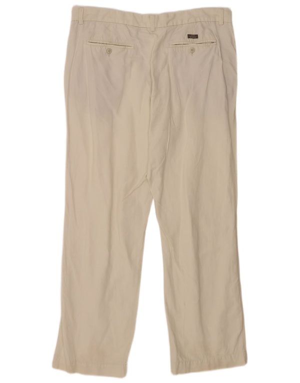 Marks & Spencer Mens Blue Harbour Straight Suit Trousers W40 L33 Off White