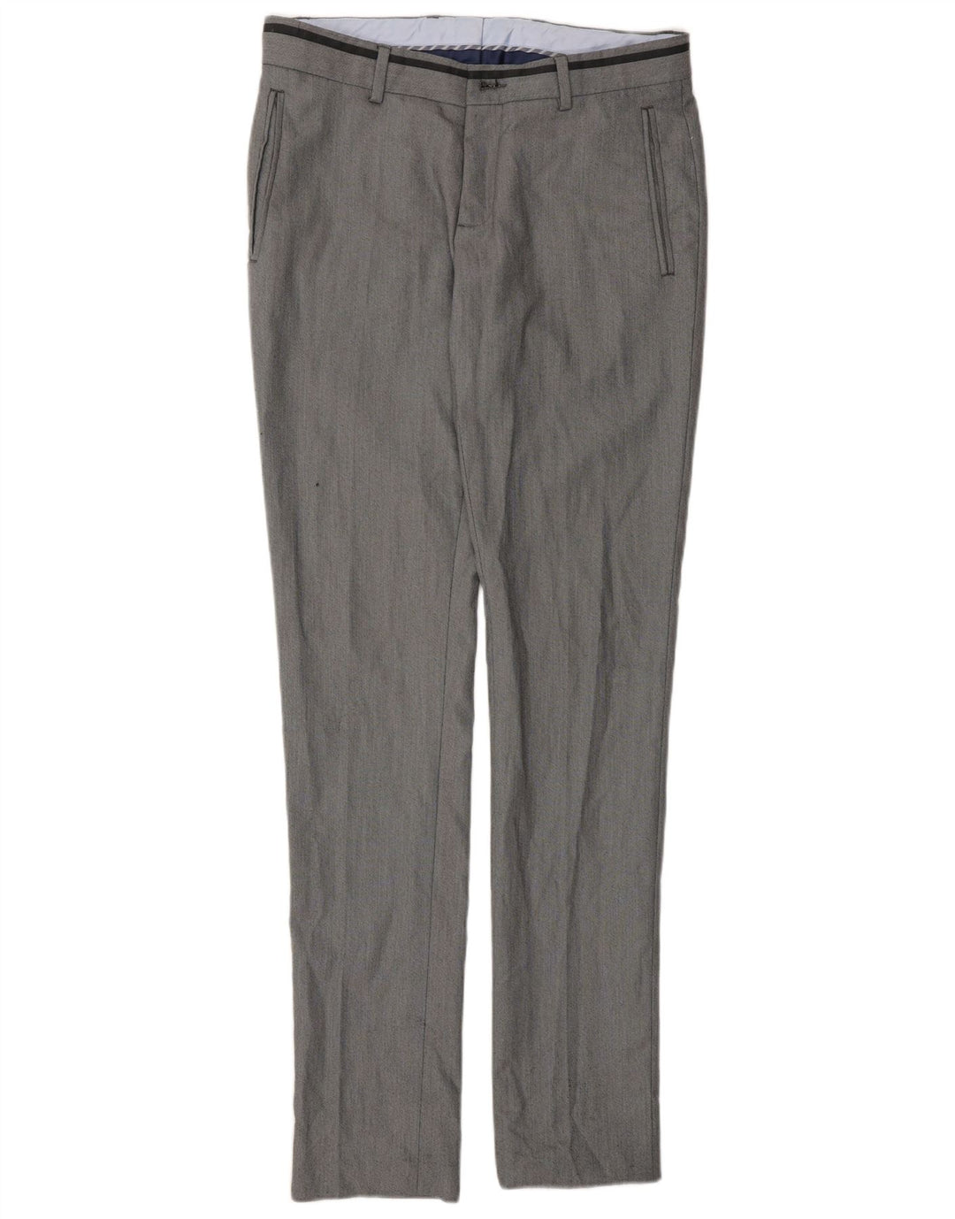 Zara Mens Slim Chino Trousers EU 38 Medium W30 L33 Grey Polyester