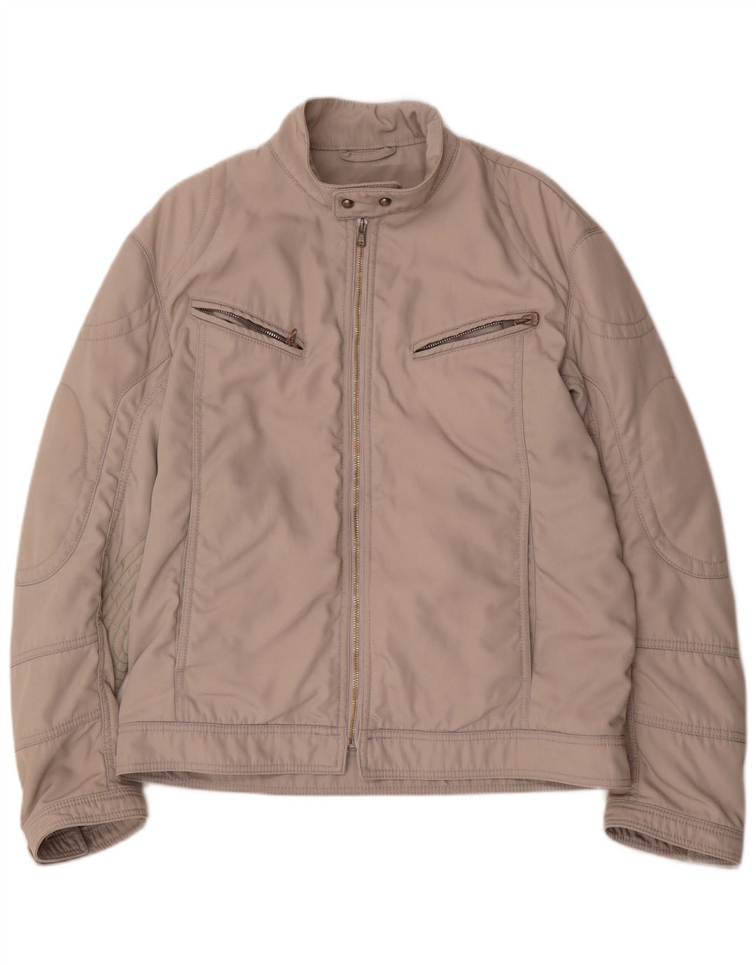 Hugo Boss Mens Bomber Jacket UK 38 Medium Beige
