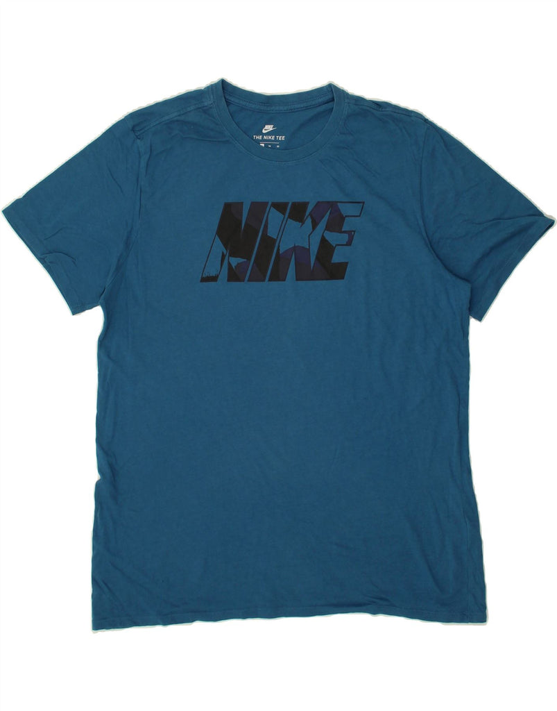 NIKE Mens Graphic T-Shirt Top XL Blue Cotton | Vintage Nike | Thrift | Second-Hand Nike | Used Clothing | Messina Hembry 