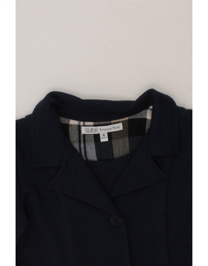 PATRIZIA PEPE Girls 2 Button Blazer Jacket 3-4 Years Navy Blue Polyester Vintage Patrizia Pepe and Second-Hand Patrizia Pepe from Messina Hembry 