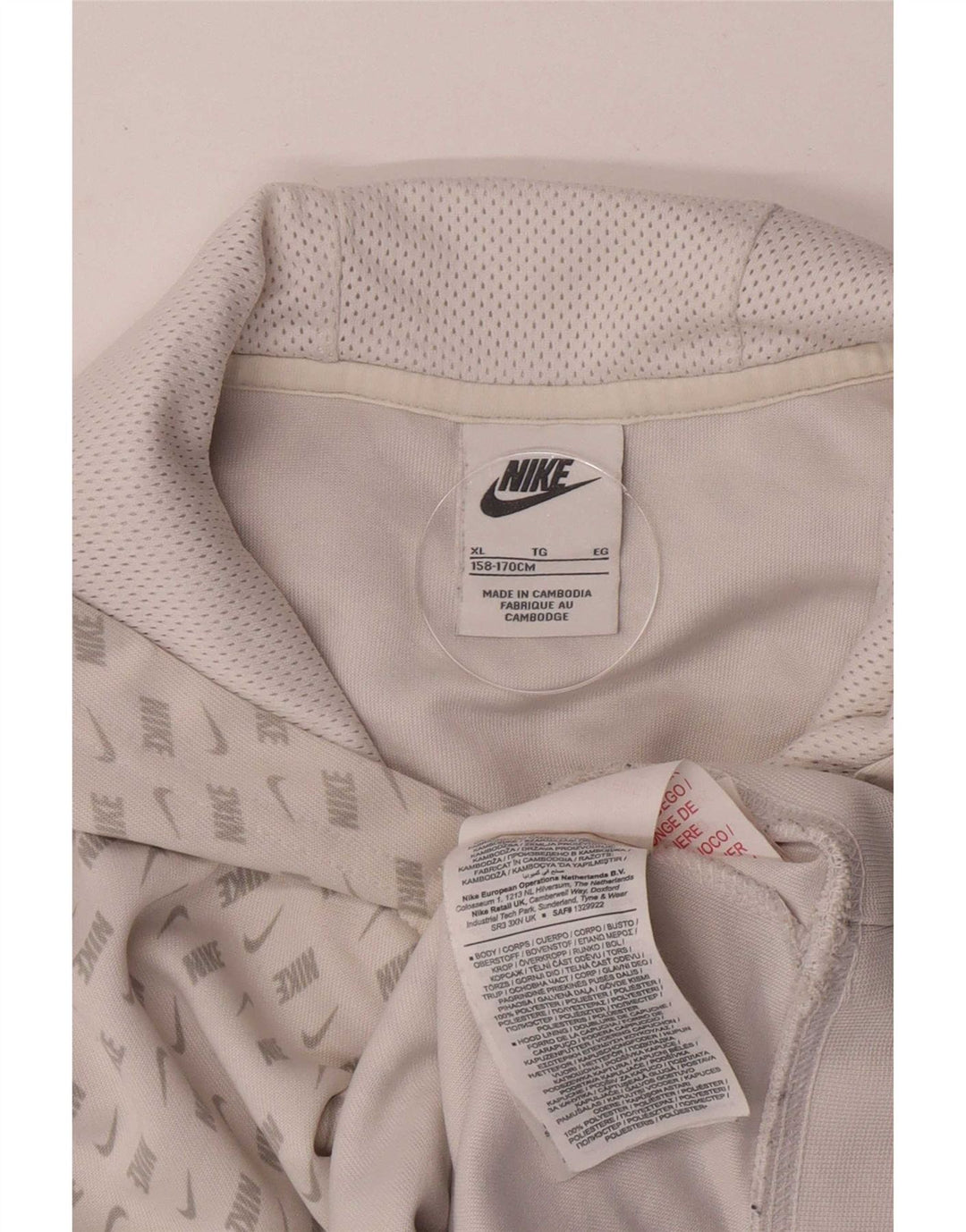 Nike Boys Graphic Hoodie Jumper 13-14 Years XL White Polyester