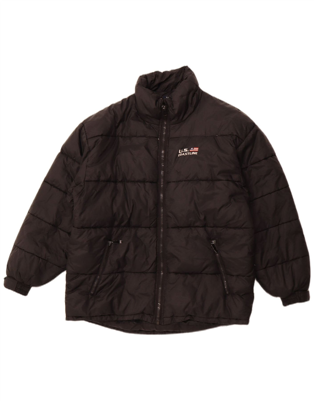 Vintage Mens Padded Jacket UK 42 XL Black Polyester