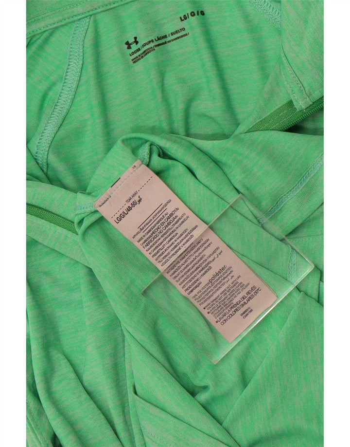Under Armour Womens Graphic Pullover Tracksuit Top UK 14 Large Green