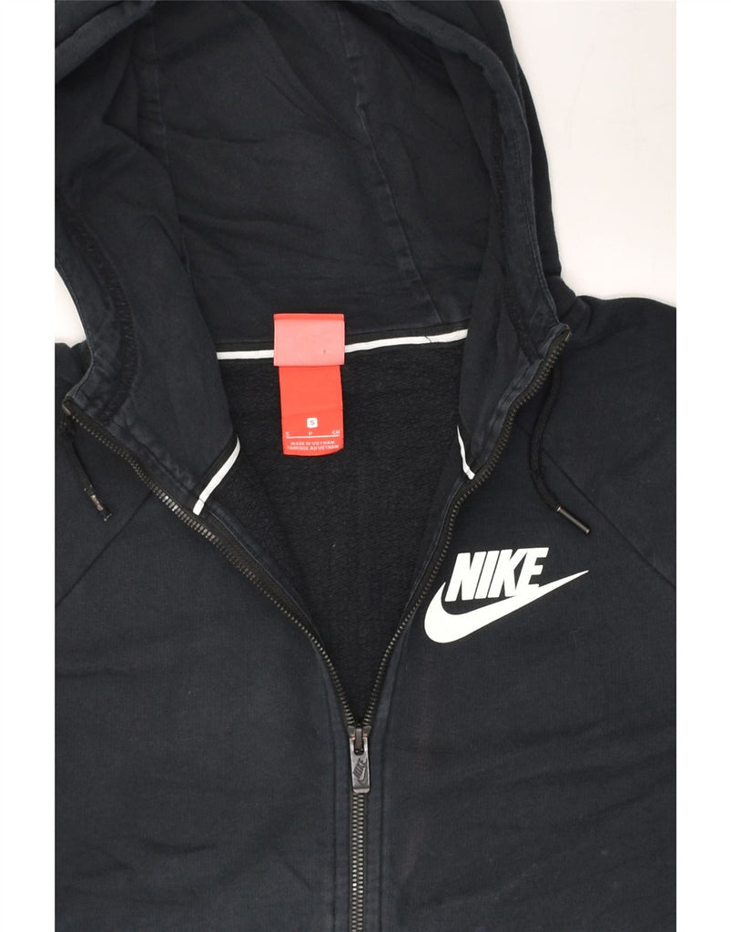 NIKE Mens Zip Hoodie Sweater Small Black Cotton | Vintage Nike | Thrift | Second-Hand Nike | Used Clothing | Messina Hembry 