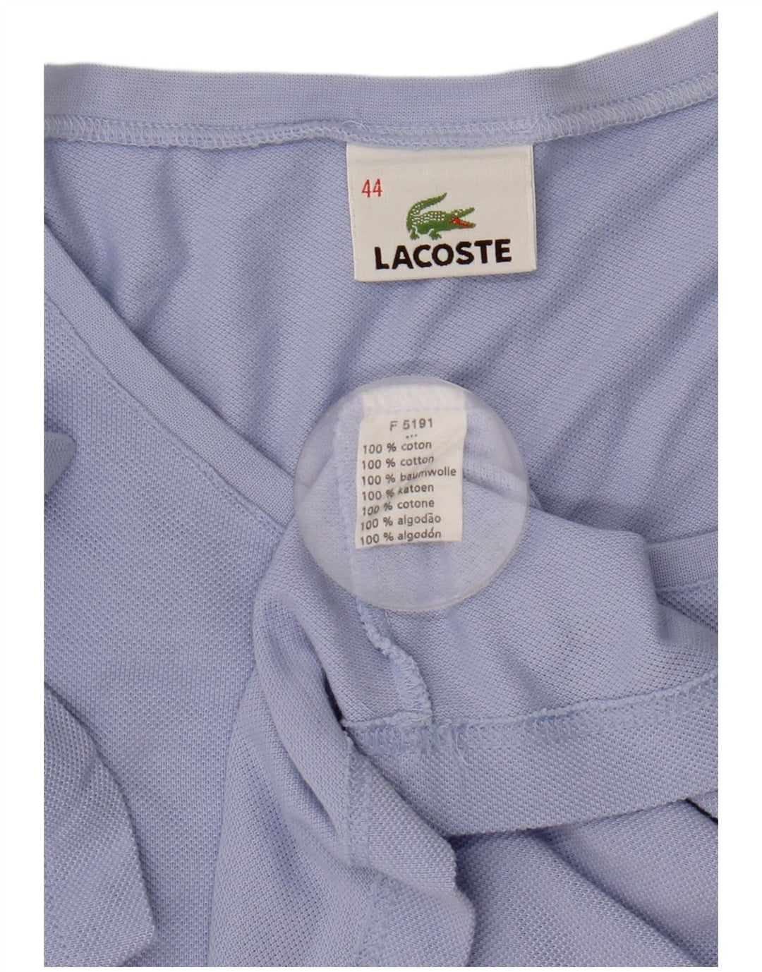 Lacoste Womens T-Shirt Top Size 44 Large Blue Cotton