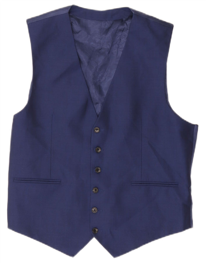 Reiss Mens Waistcoat Medium Navy Blue Wool
