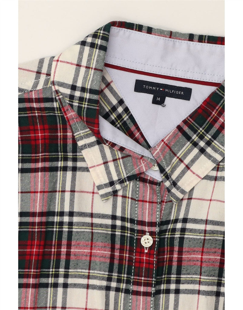 TOMMY HILFIGER Womens Flannel Shirt US 14 XL Red Check Cotton Vintage Tommy Hilfiger and Second-Hand Tommy Hilfiger from Messina Hembry 