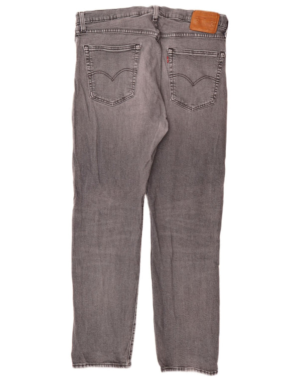 Levi's Mens 502 Tapered Jeans W36 L34 Grey Cotton