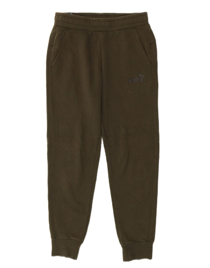 Puma Mens Tracksuit Trousers Joggers Small  Khaki Cotton