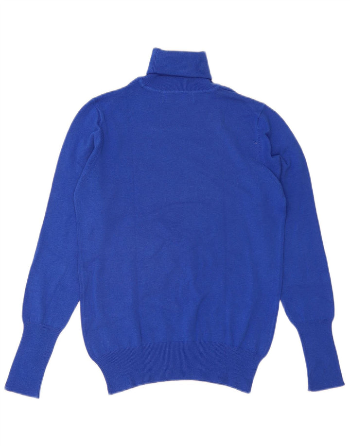 Zara Womens Roll Neck Jumper Sweater UK 14 Large Blue