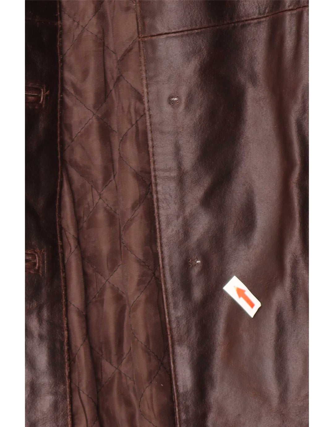 Vintage Womens Leather Coat UK 12 Medium Brown