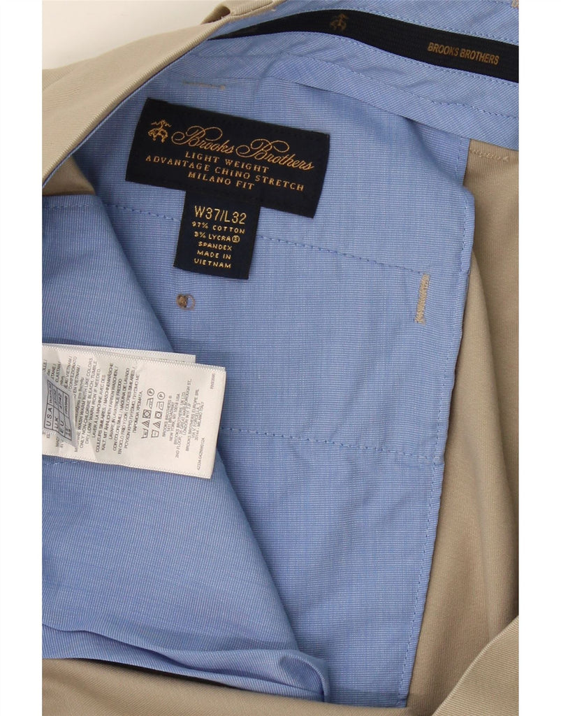 BROOKS BROTHERS Mens Milano Straight Chino Trousers W37 L32 Beige Cotton Vintage Brooks Brothers and Second-Hand Brooks Brothers from Messina Hembry 
