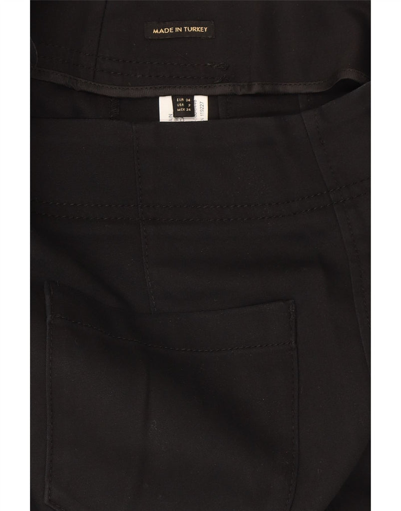 MASSIMO DUTTI Womens Slim Casual Trousers EU 34 2XS W24 L26 Black Cotton Vintage Massimo Dutti and Second-Hand Massimo Dutti from Messina Hembry 