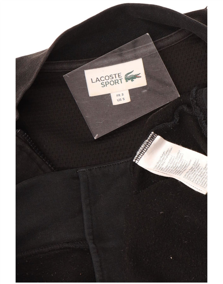 LACOSTE Mens Tracksuit Top Jacket Size 3 Small Black Cotton