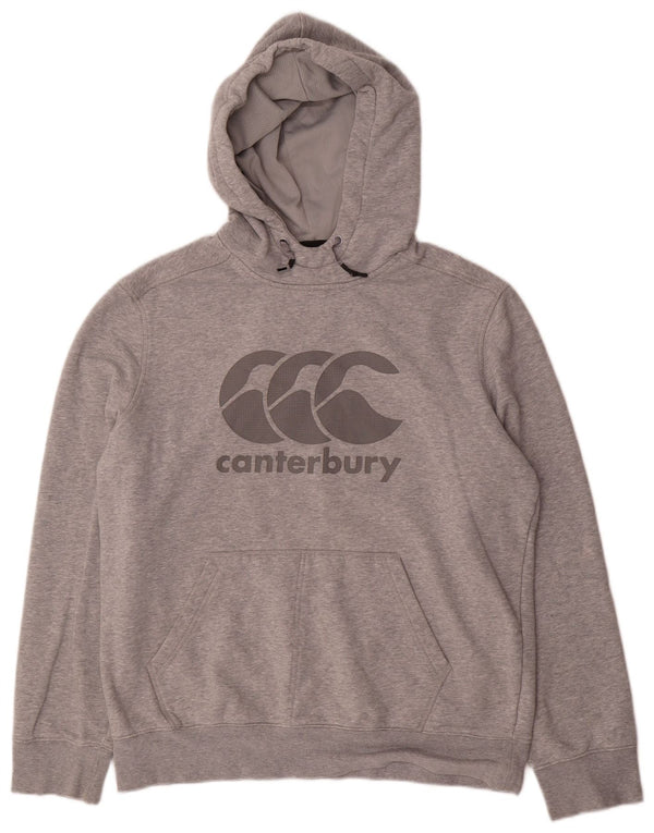 Canterbury Mens Graphic Hoodie Jumper Large Grey Cotton