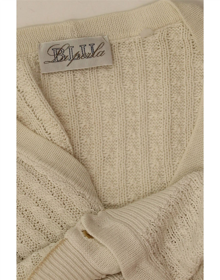 LA PERLA Womens Short Sleeve Cardigan Sweater UK 16 Large White Vintage La Perla and Second-Hand La Perla from Messina Hembry 
