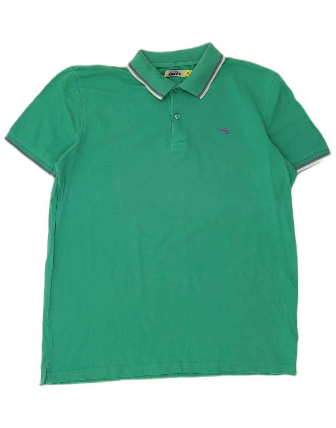 Diadora Mens Polo Shirt XL Green Cotton