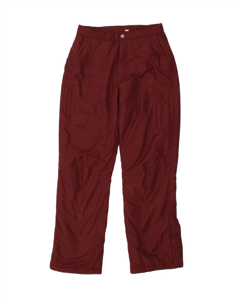 INVICTA Womens Straight Windbreaker Trousers UK 14 Medium W31 L31 Burgundy | Vintage Invicta | Thrift | Second-Hand Invicta | Used Clothing | Messina Hembry 