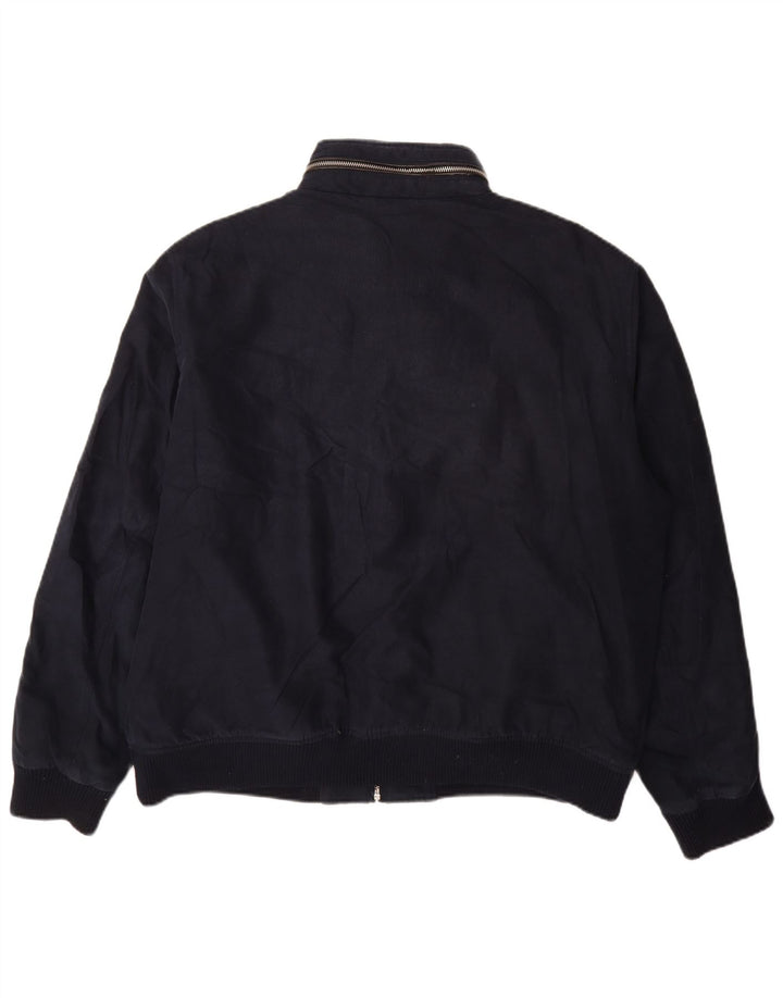 Vintage Mens Bomber Jacket UK 44 2XL Navy Blue