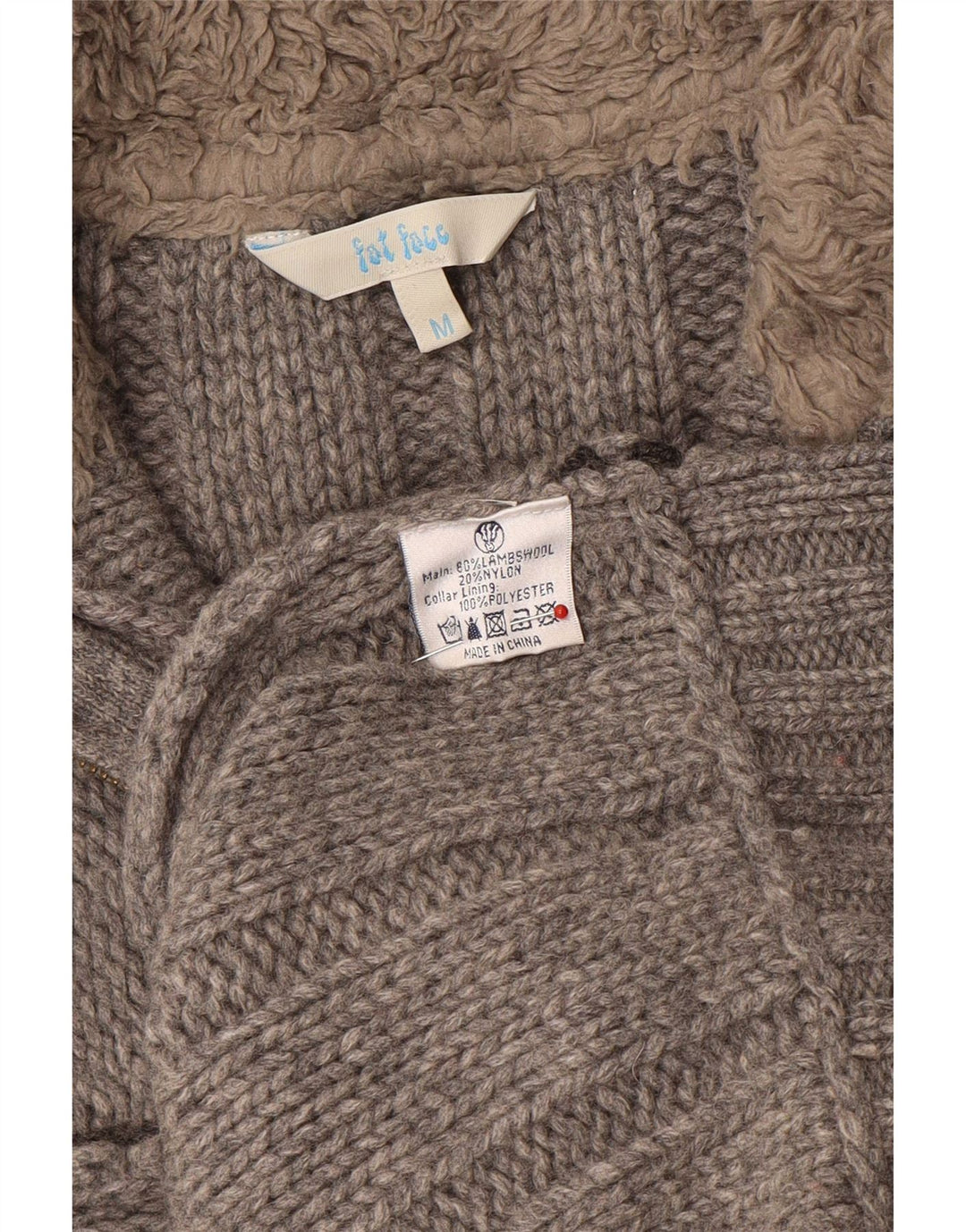 Fat Face Mens Zip Neck Jumper Sweater Medium Grey Wool