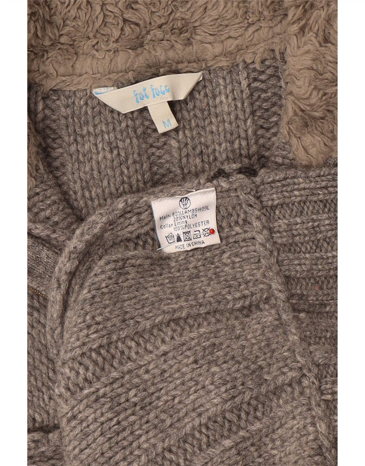 Fat Face Mens Zip Neck Jumper Sweater Medium Grey Wool
