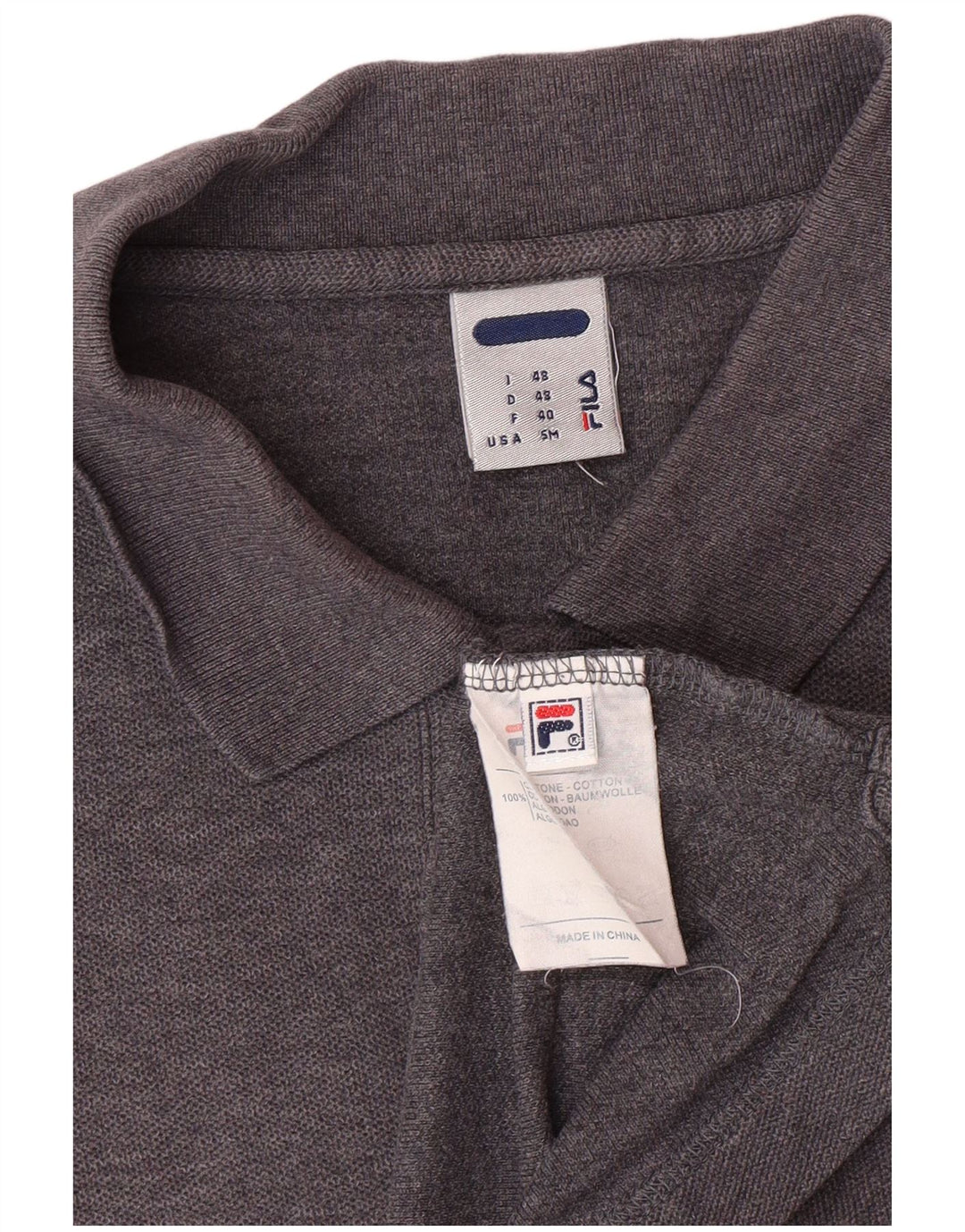 FILA Mens Polo Shirt IT 48 Small Grey Cotton